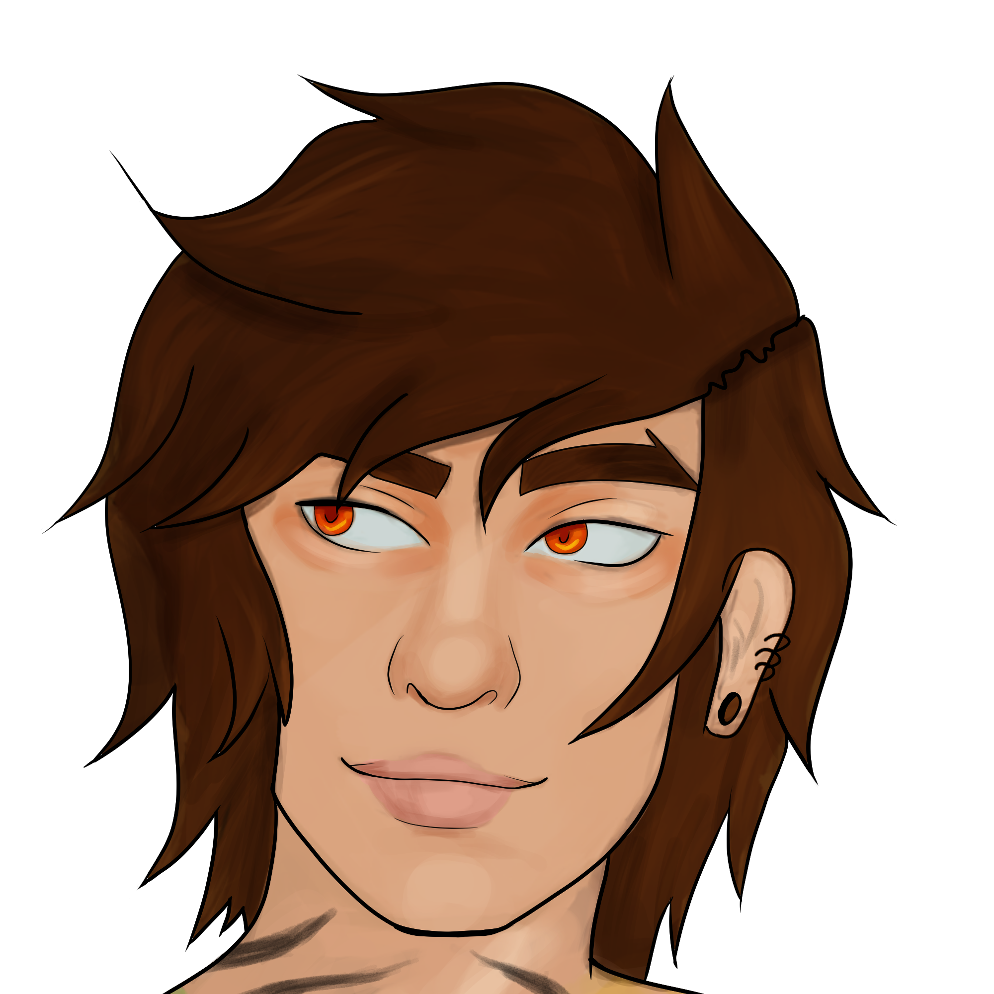 Digital art headshot of a man with no background